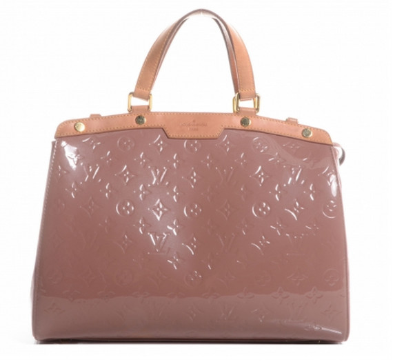 Louis Vuitton Rose Velours Monogram Vernis Brea MM Bag For Sale at