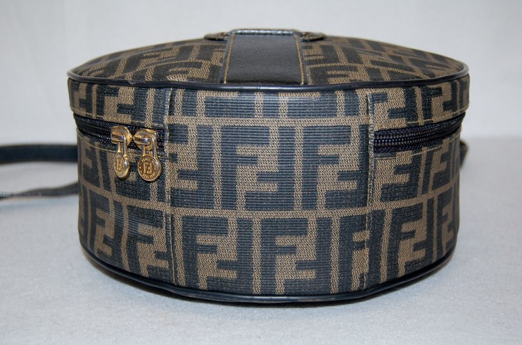 Fendi Zucca Coated Canvas Circular Crossbody Bag