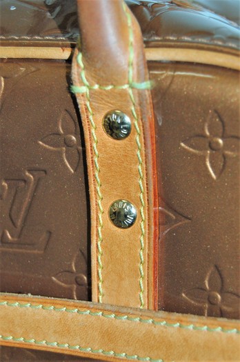 Authentic LOUIS VUITTON Tompkins Square Bronze Monogram Vernis Hand Bag  $1895