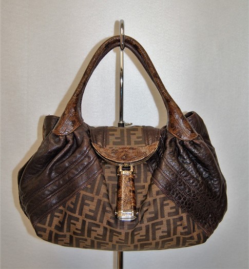 Fendi Tortuga-Trimmed Zucca Spy Bag - Brown Handle Bags, Handbags -  FEN282890