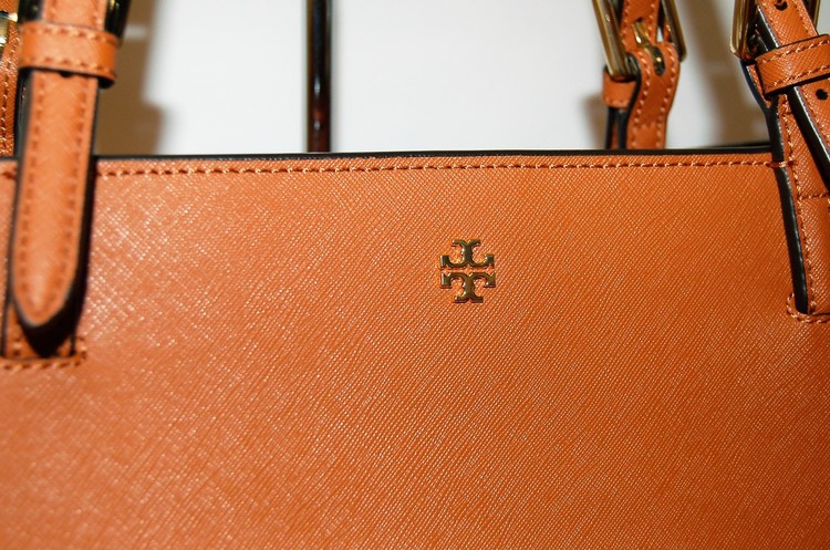 Tory Burch 'york' Small Leather Buckle Tote in Orange