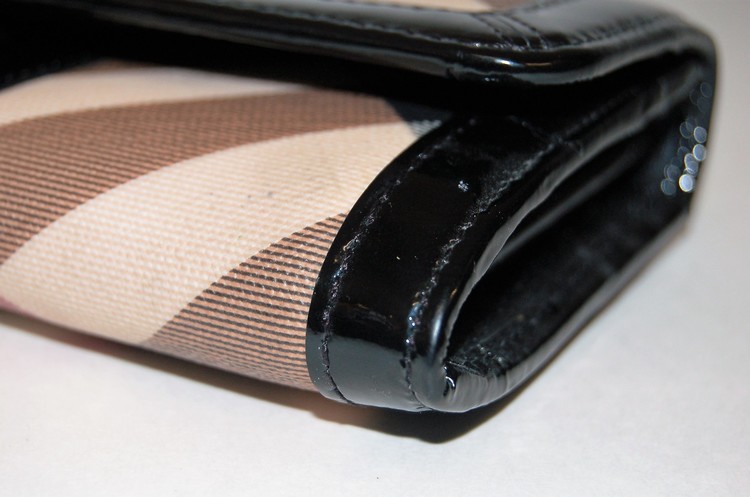 Burberry Patent Leather Trim Nova Plaid Wallet