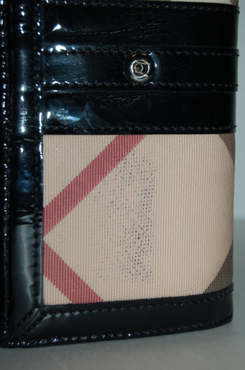 Burberry Patent Leather Trim Nova Plaid Wallet