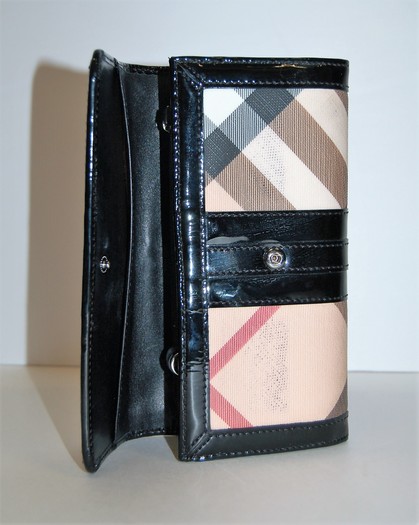 Burberry, Bags, Burberry Nova Check Plaid Canvas Leather Bifolding Long  Wallet