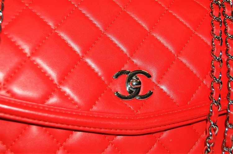 CHANEL Lambskin Quilted Large Geometric Flap Bag