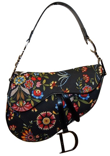 Christian Dior Vintage Floral Saddle Bag