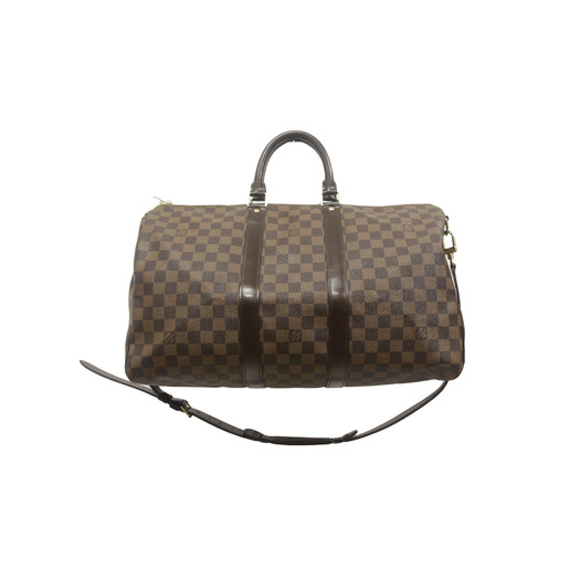 Louis Vuitton Damier Ebene Keepall Bandouliere 55 Duffel Bag