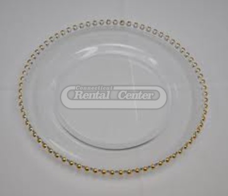 glass gold beaded charger edge plate chargers rent