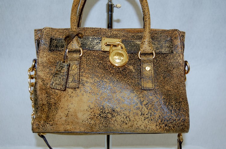 Michael Kors Distressed Leather Convertible Satchel