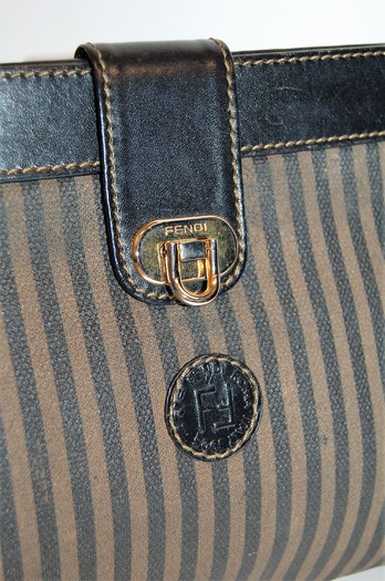 Fendi Vintage Pequin Stripe Clutch