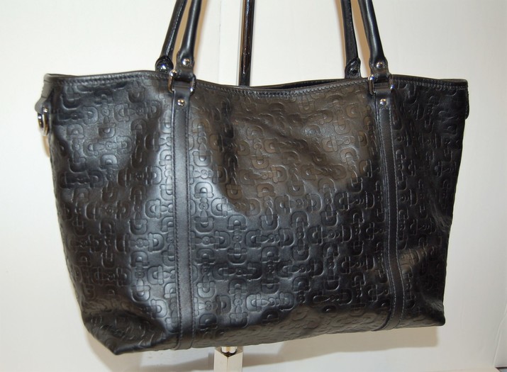Gucci Embossed Leather Horsebit Tote