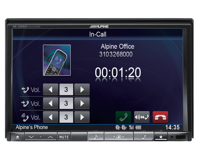 Alpine Bluetooth Call In Progress Screen