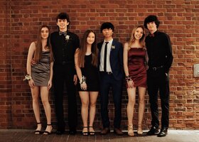 group of friends having fun for prom on long island