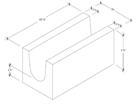 8 x 8 x 16 Bond Beam U-Block CMU | Cromwell Concrete