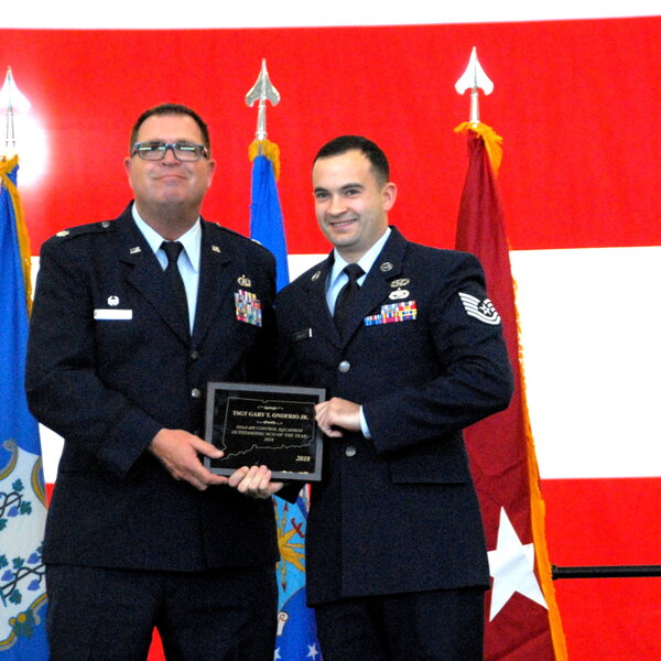 COL Stephen Gwinn, CTANG Wing Commander, Presents Awards to Outstanding Airmen and Officers, March 3, 2019