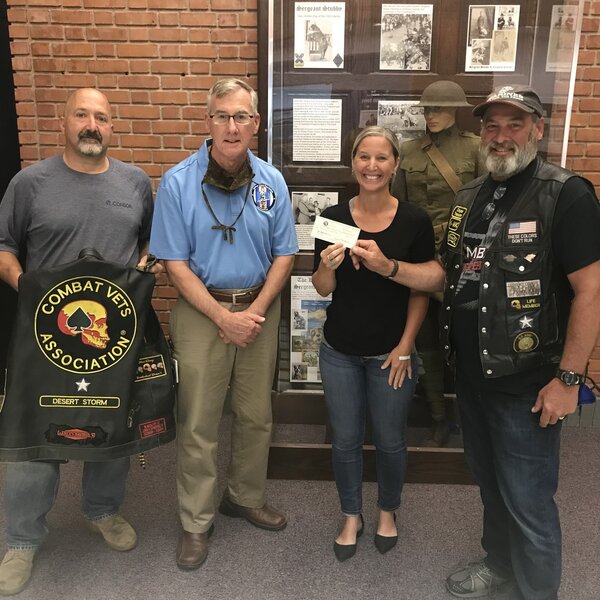 Combat Veterans Motorcycle Association 31-1 makes a  $2,000 donation to help service members suffering as a result of COVID 19