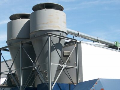 Trim System Dual Collection Cyclones with Support Stand Projects.