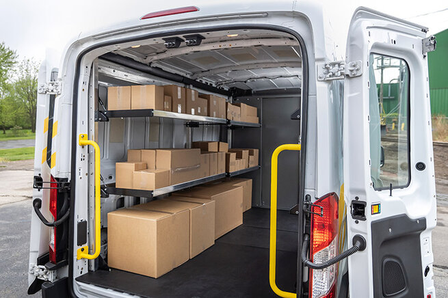 Delivery Van Folding Shelves