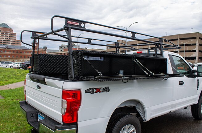 WEATHER GUARD Hi-Side Toolboxes on a Ford F-250