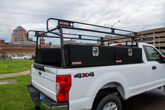WEATHER GUARD Hi-Side Toolboxes on a Ford F-250